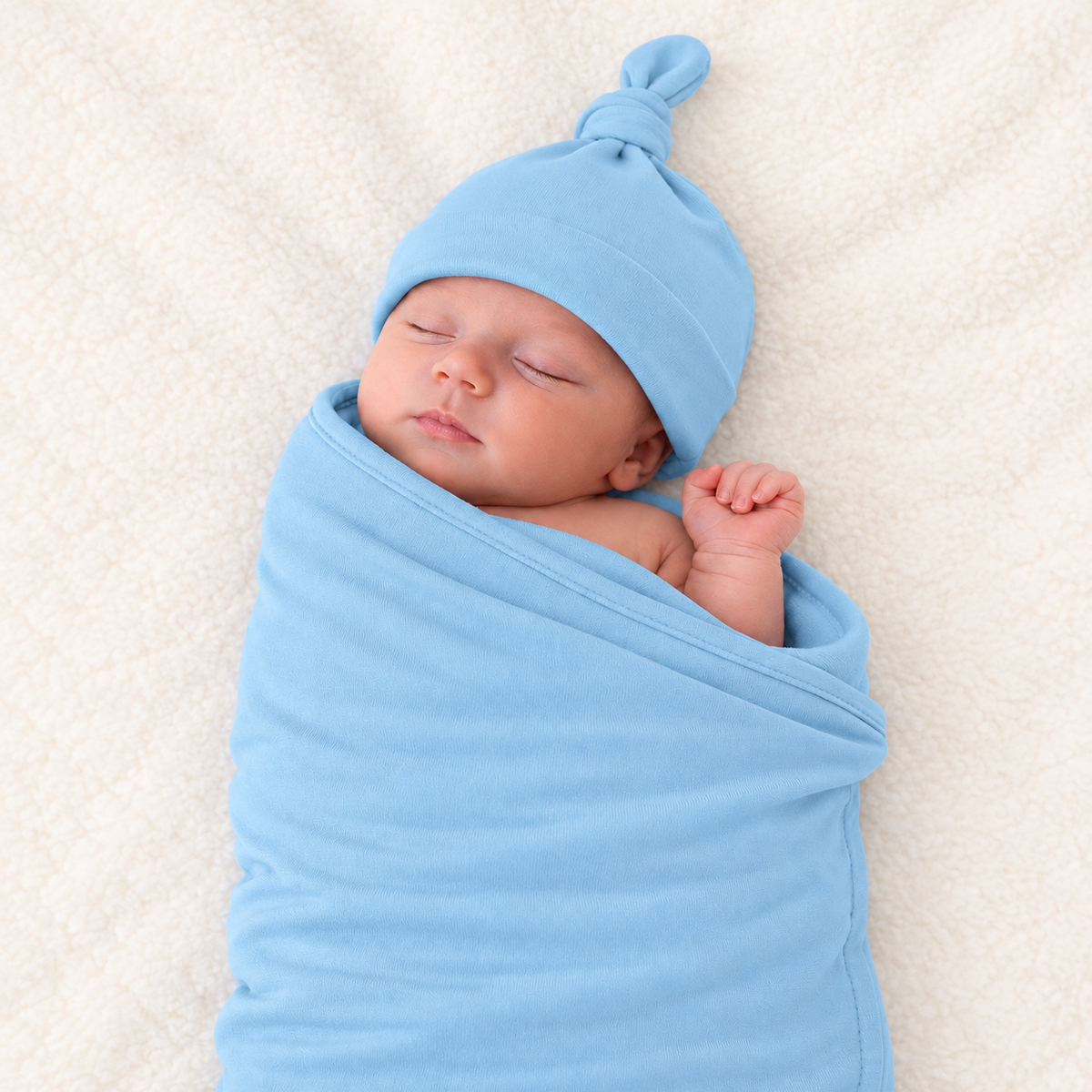 Baby Knot Hat – 100% Cotton Blank | 11 Colors | Embroidery & Monogram Ready | Newborn–3M