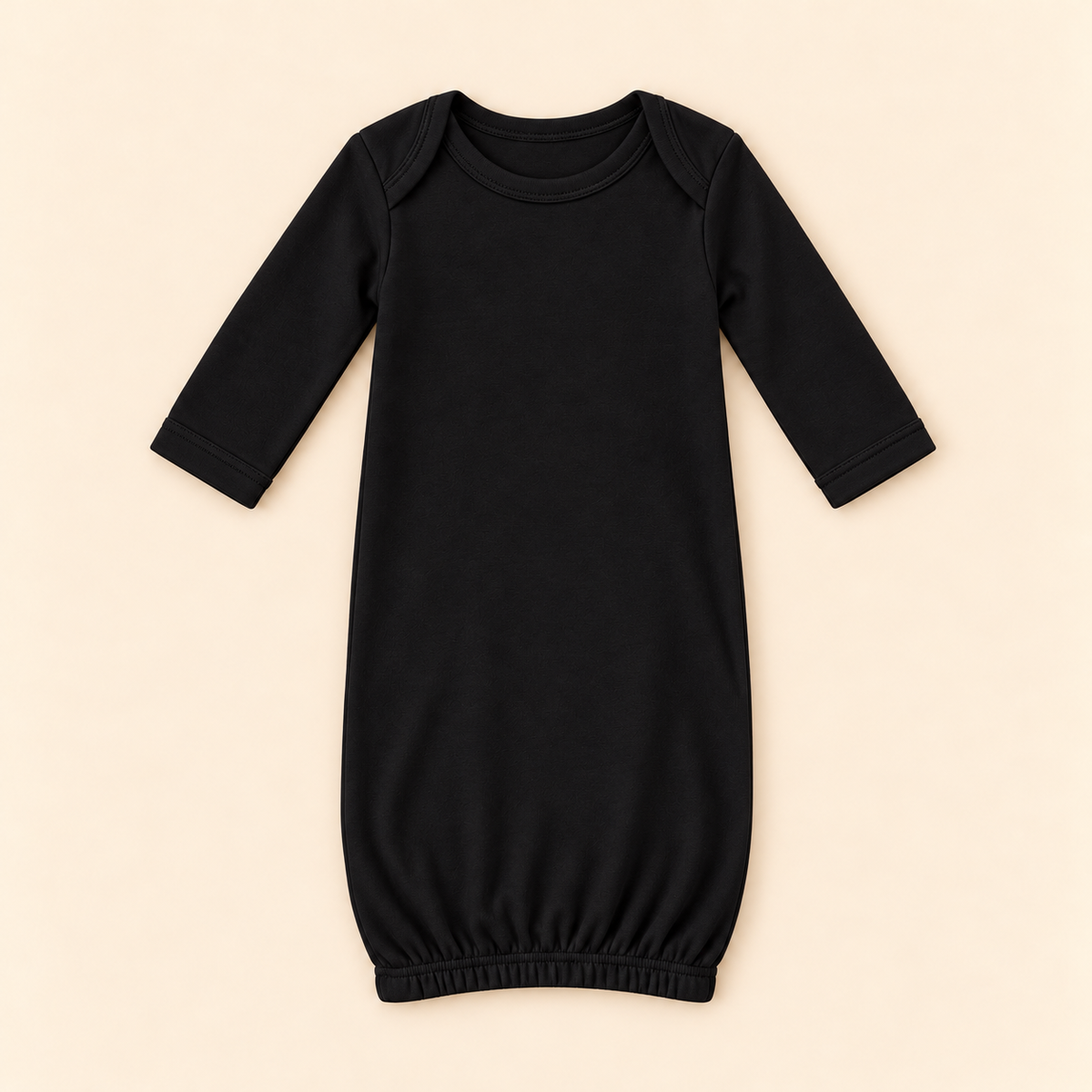 Unisex Long Sleeve Baby Gown – Cotton Blank | 8 Colors | Side Zipper | Embroidery & Monogram Ready