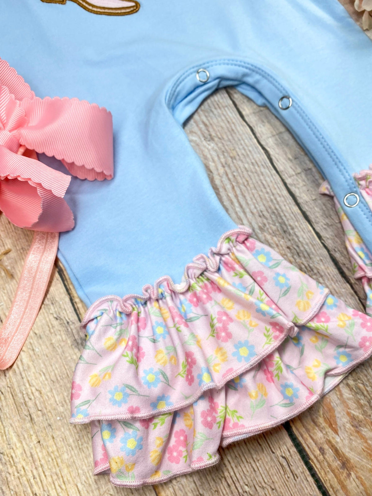 Boots & Bows Western Fall Girls Infant Romper