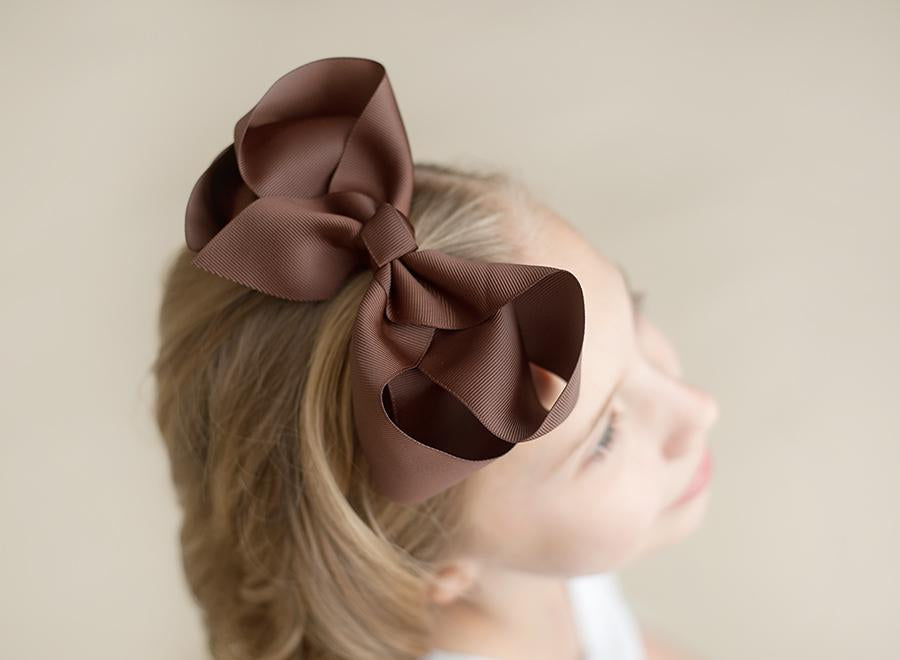 Boutique Solid Grosgrain Hair Bows – 38 Colors | 4", 6" & 8" | Alligator Clip | Girls & Toddlers
