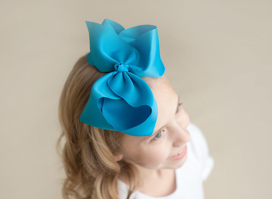 Boutique Solid Grosgrain Hair Bows – 38 Colors | 4", 6" & 8" | Alligator Clip | Girls & Toddlers