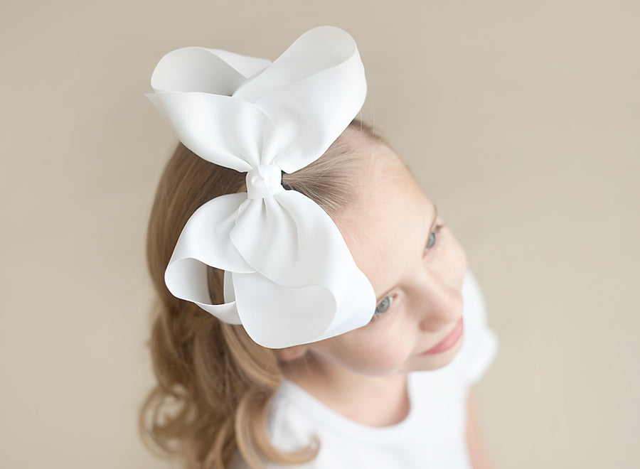 Boutique Solid Grosgrain Hair Bows – 38 Colors | 4", 6" & 8" | Alligator Clip | Girls & Toddlers