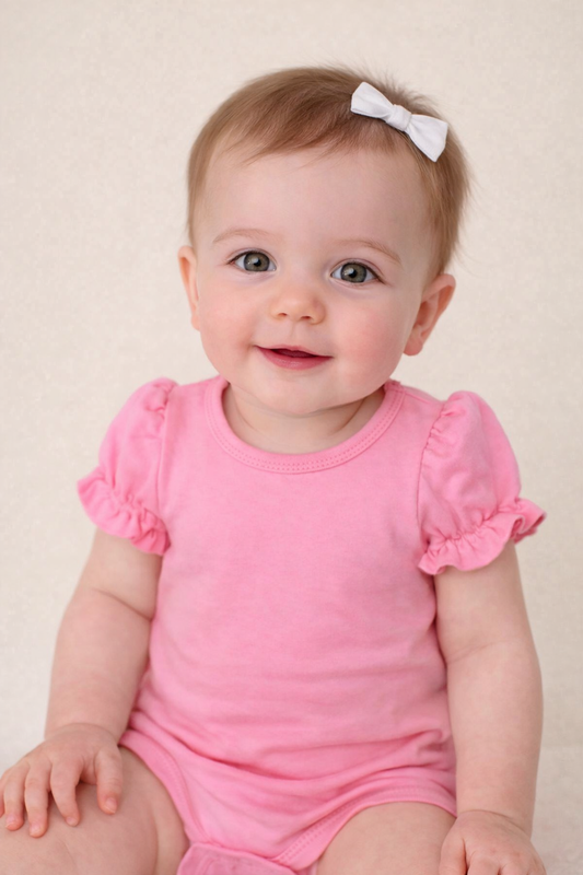 Short Sleeve Ruffle Baby Bodysuit – Cotton Blank for Embroidery & Boutique | 5 Colors | Newborn–18M