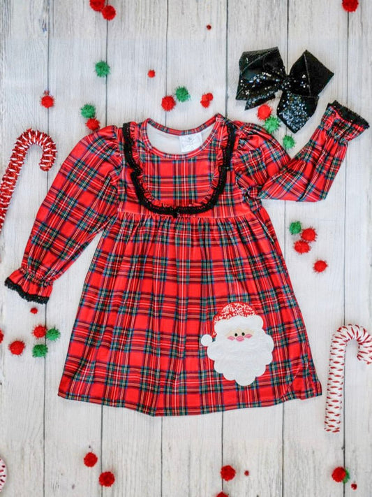 Classic Red Plaid Santa Dress