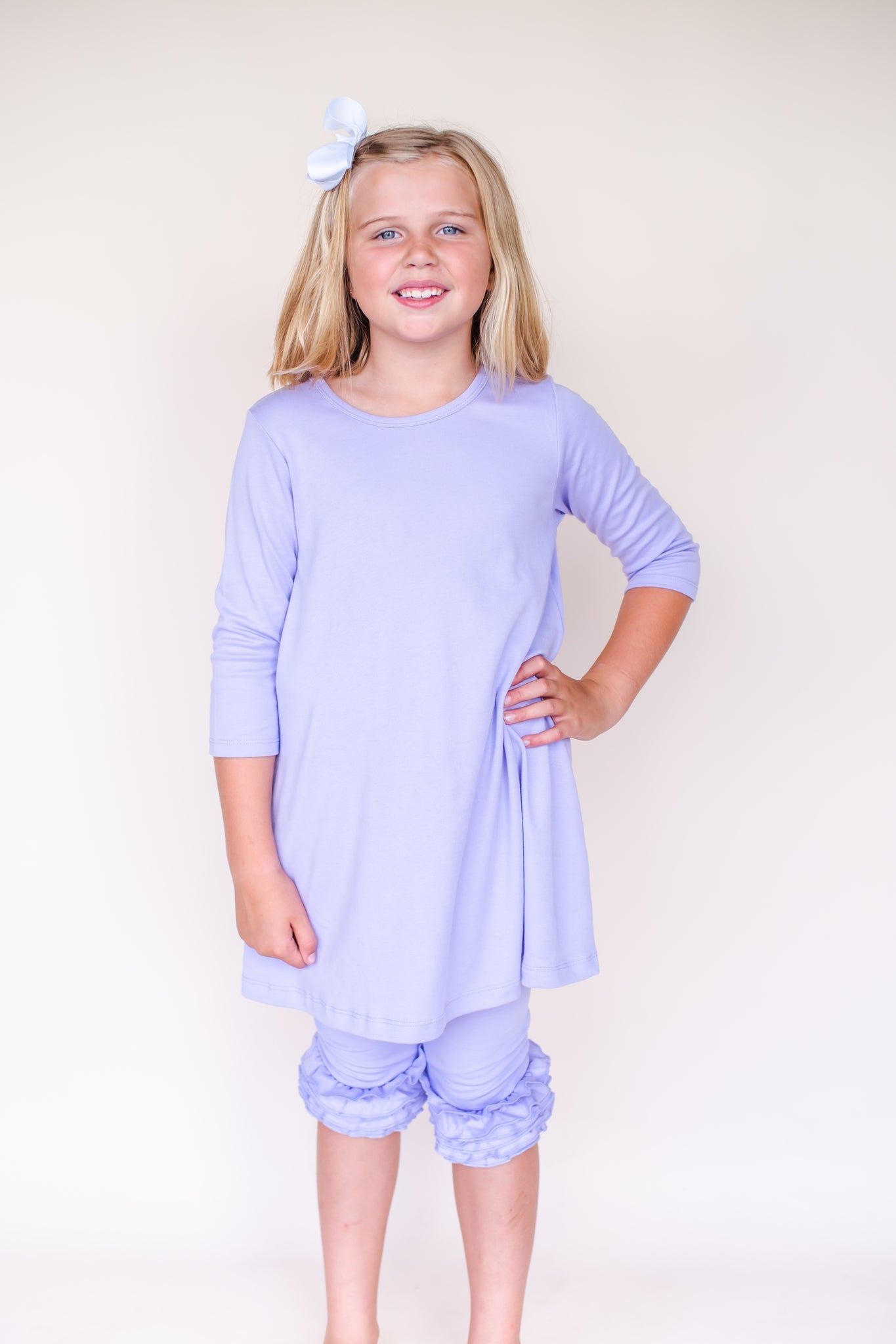 Girl's Straight Sleeve Tunic – Cotton Blank │ 8 Colors │ Embroidery & Boutique │ 12M–12