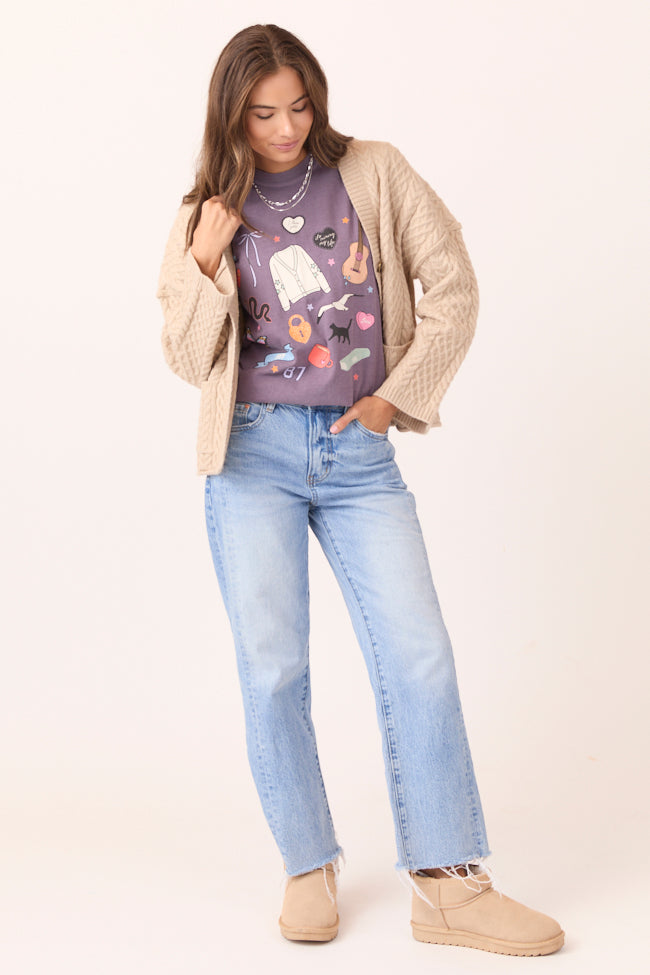 Eras Multi Icons Purple Comfort Colors Graphic Tee SALE