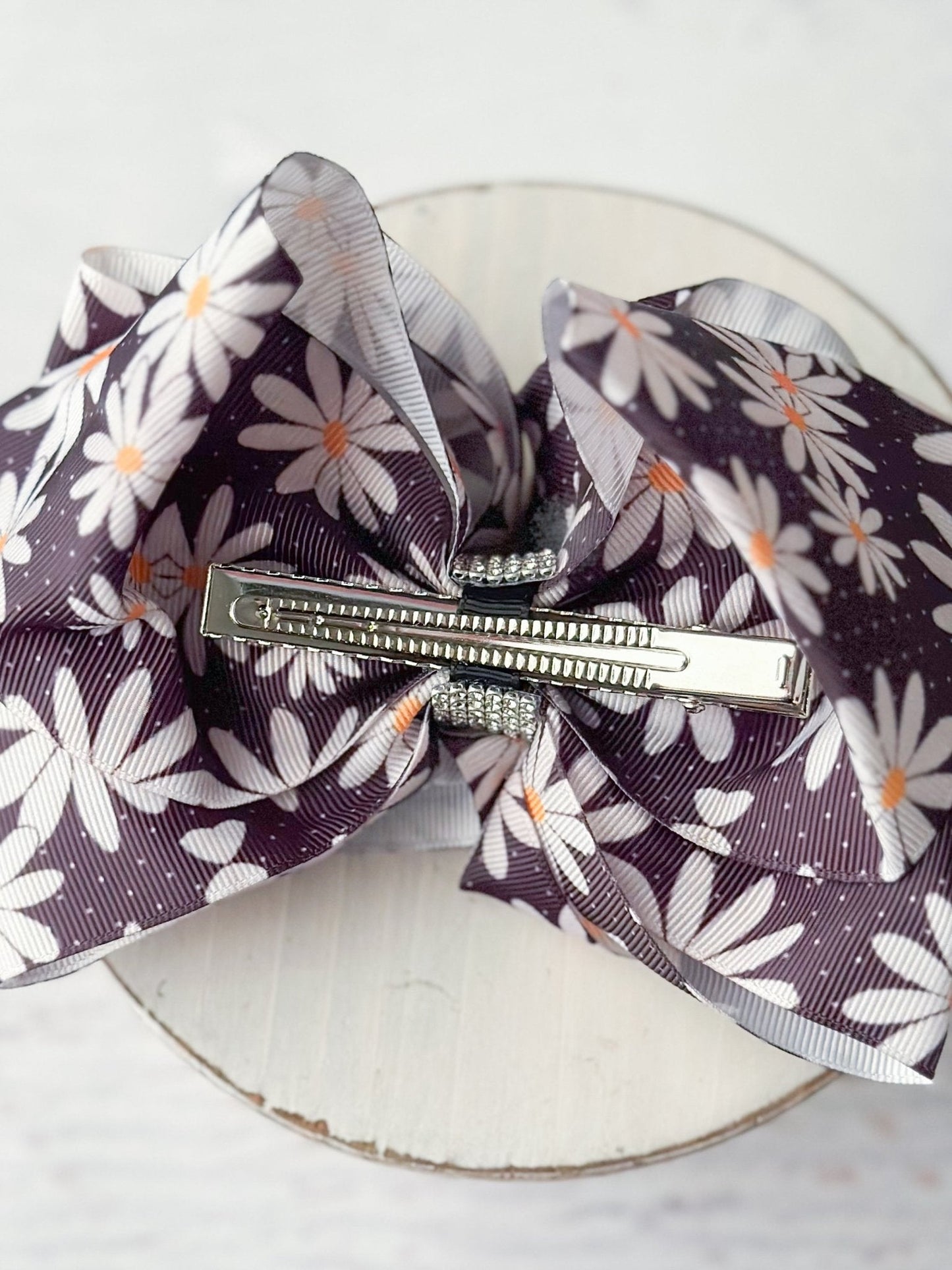 Daisies & Dots Texas Size Rhinestone Centered Hair Bow: Clearance