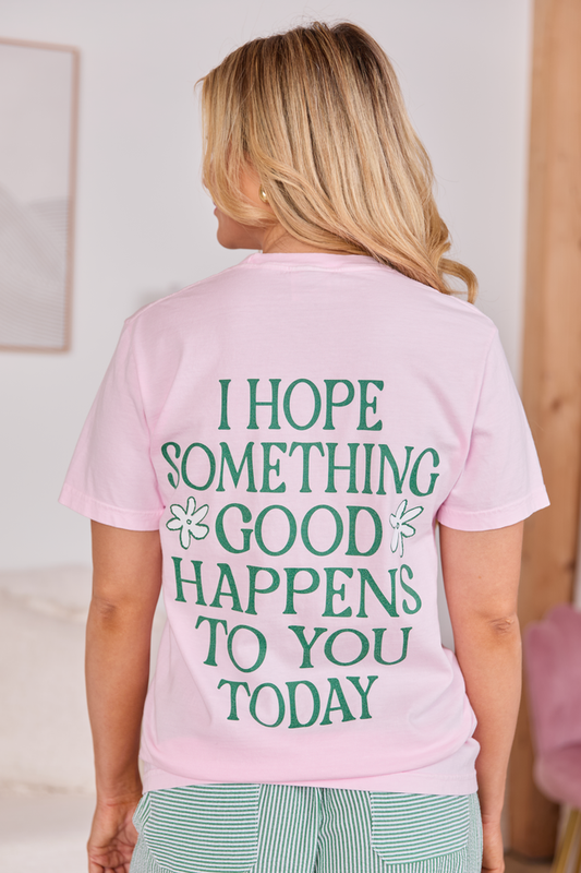 Good Things Happen Light Pink Comfort Colors Graphic Tee