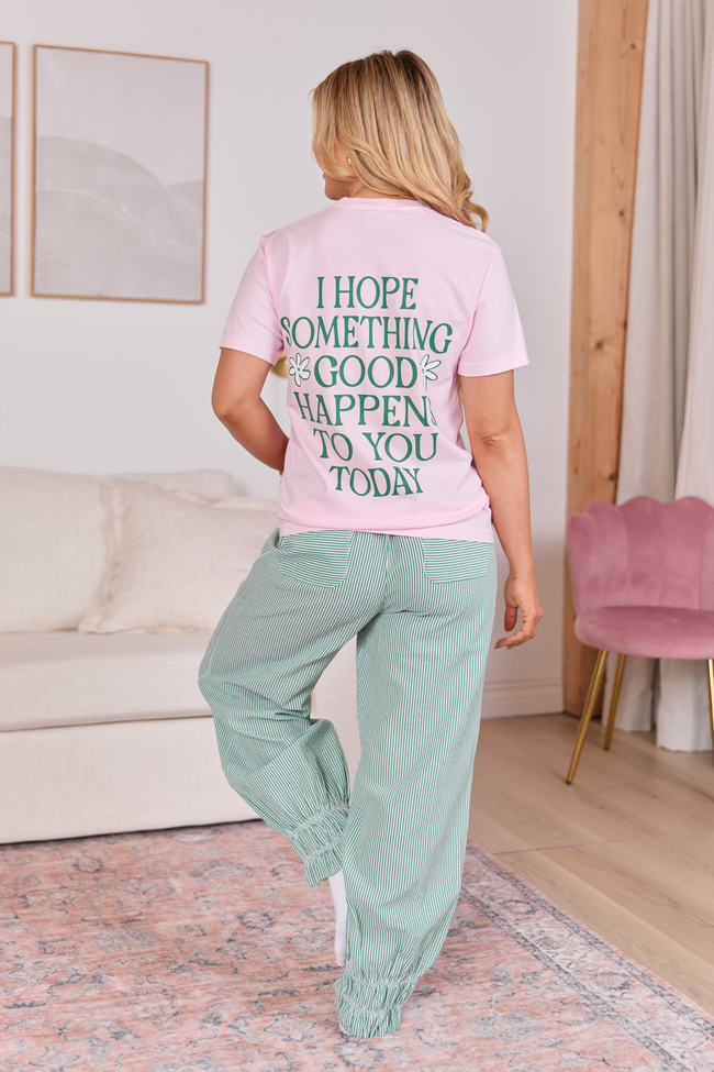 Good Things Happen Light Pink Comfort Colors Graphic Tee