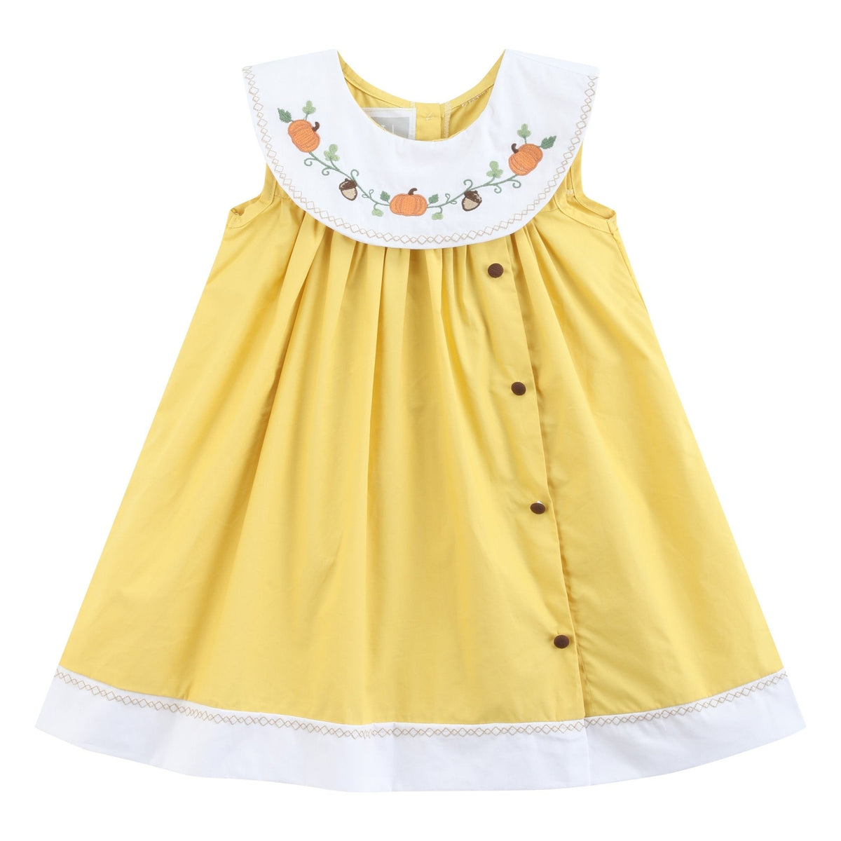 Golden Yellow Pumpkin Collared Dress