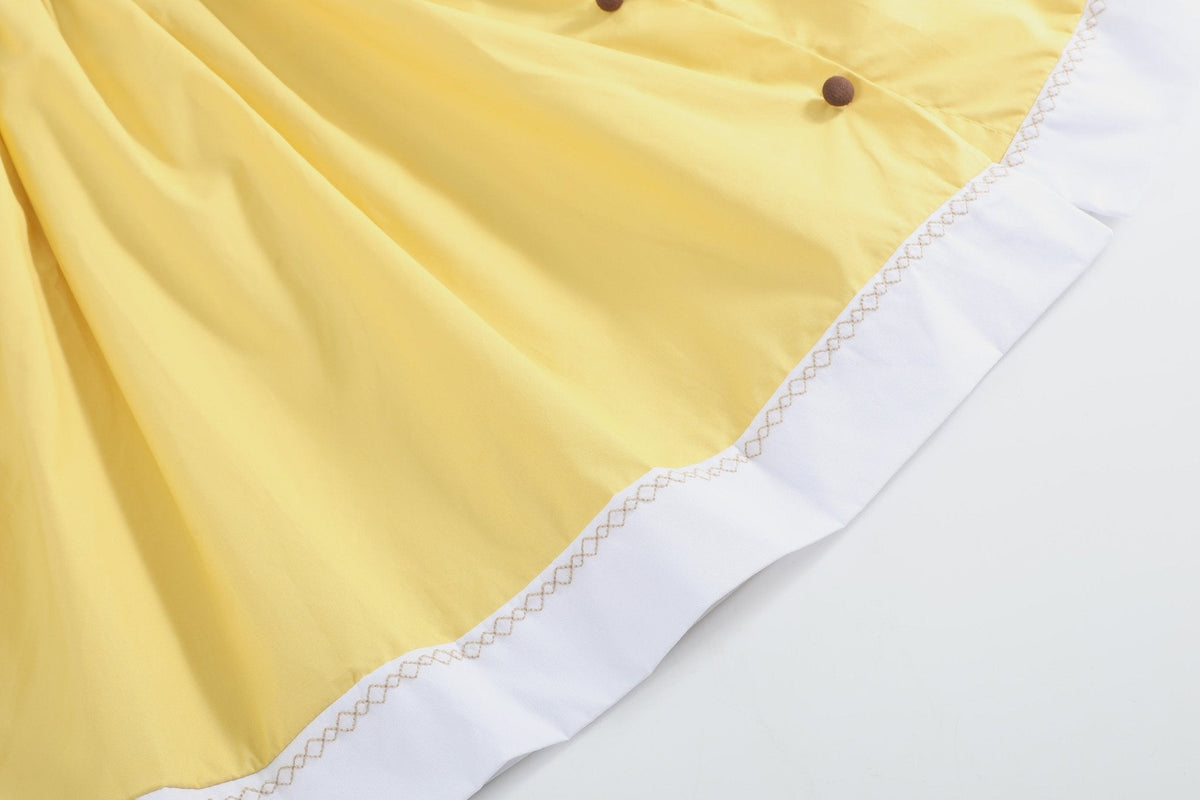 Golden Yellow Pumpkin Collared Dress