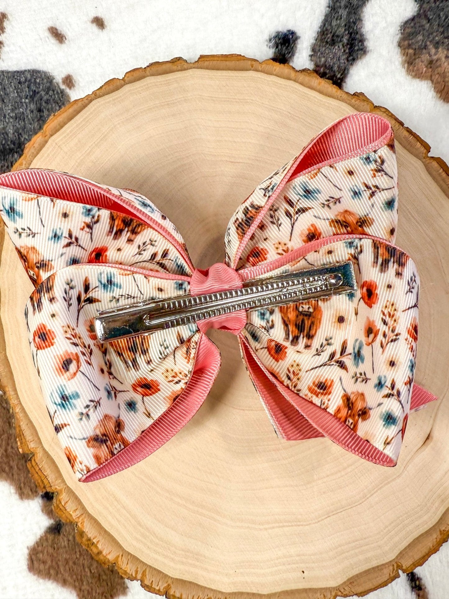 Highland Bloom Double Layer Hair Bow | Clip or Headband
