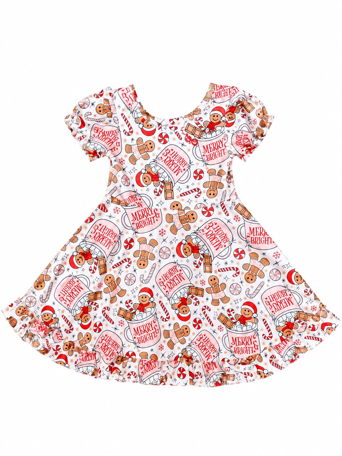 Hot Cocoa & Gingerbread Dreams Girls Twirl Christmas Dress