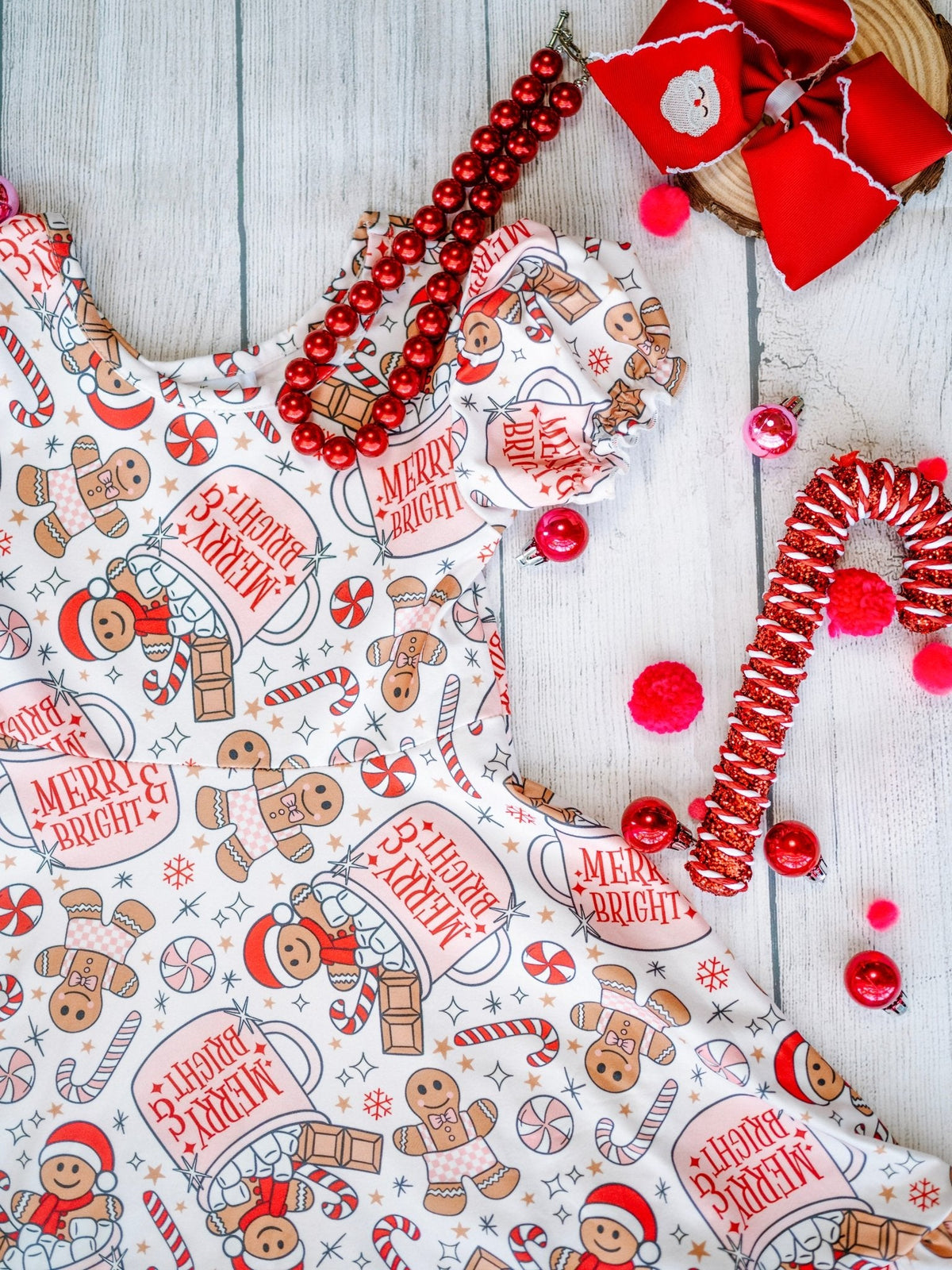 Hot Cocoa & Gingerbread Dreams Girls Twirl Christmas Dress