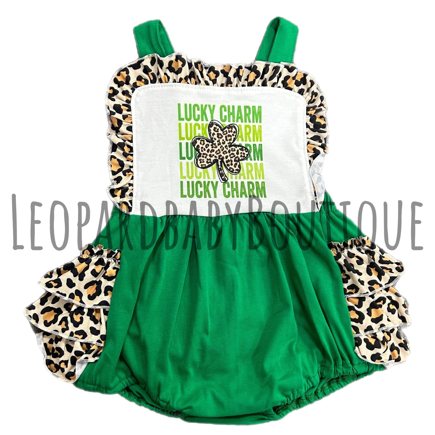 Lucky charm ruffle romper