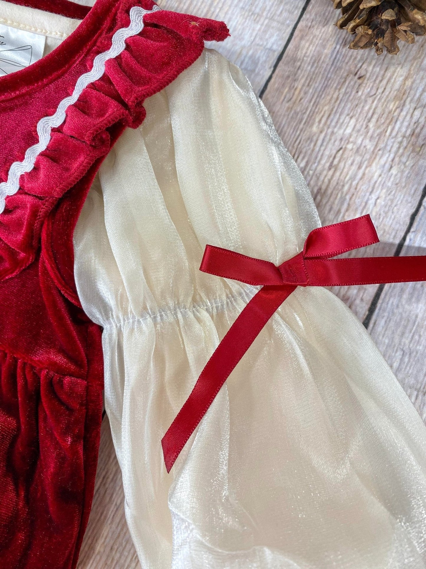 Jolly Red Velvet Smocked Infant Girl's Romper - FINAL SALE