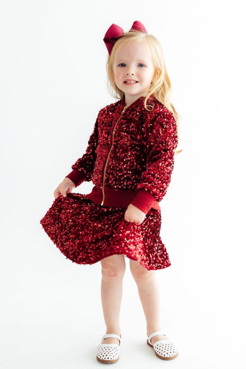 Cranberry Velvet Sequin Jacket