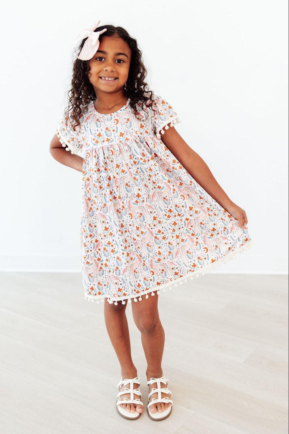 Unicorn Soiree Pom Pom Dress