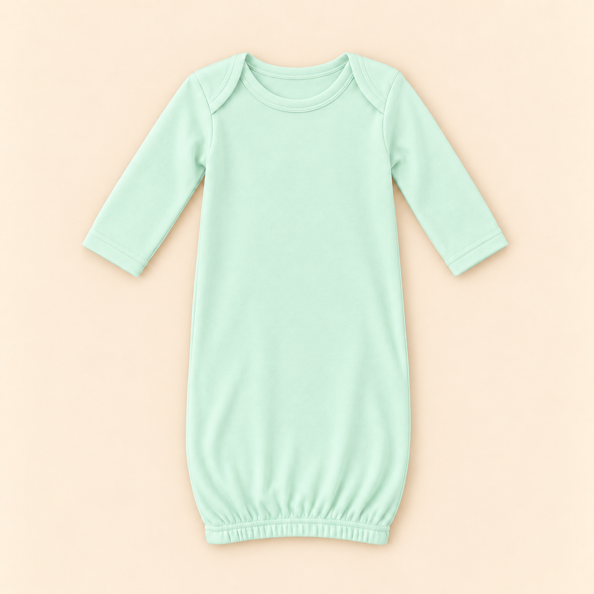 Unisex Long Sleeve Baby Gown – Cotton Blank | 8 Colors | Side Zipper | Embroidery & Monogram Ready