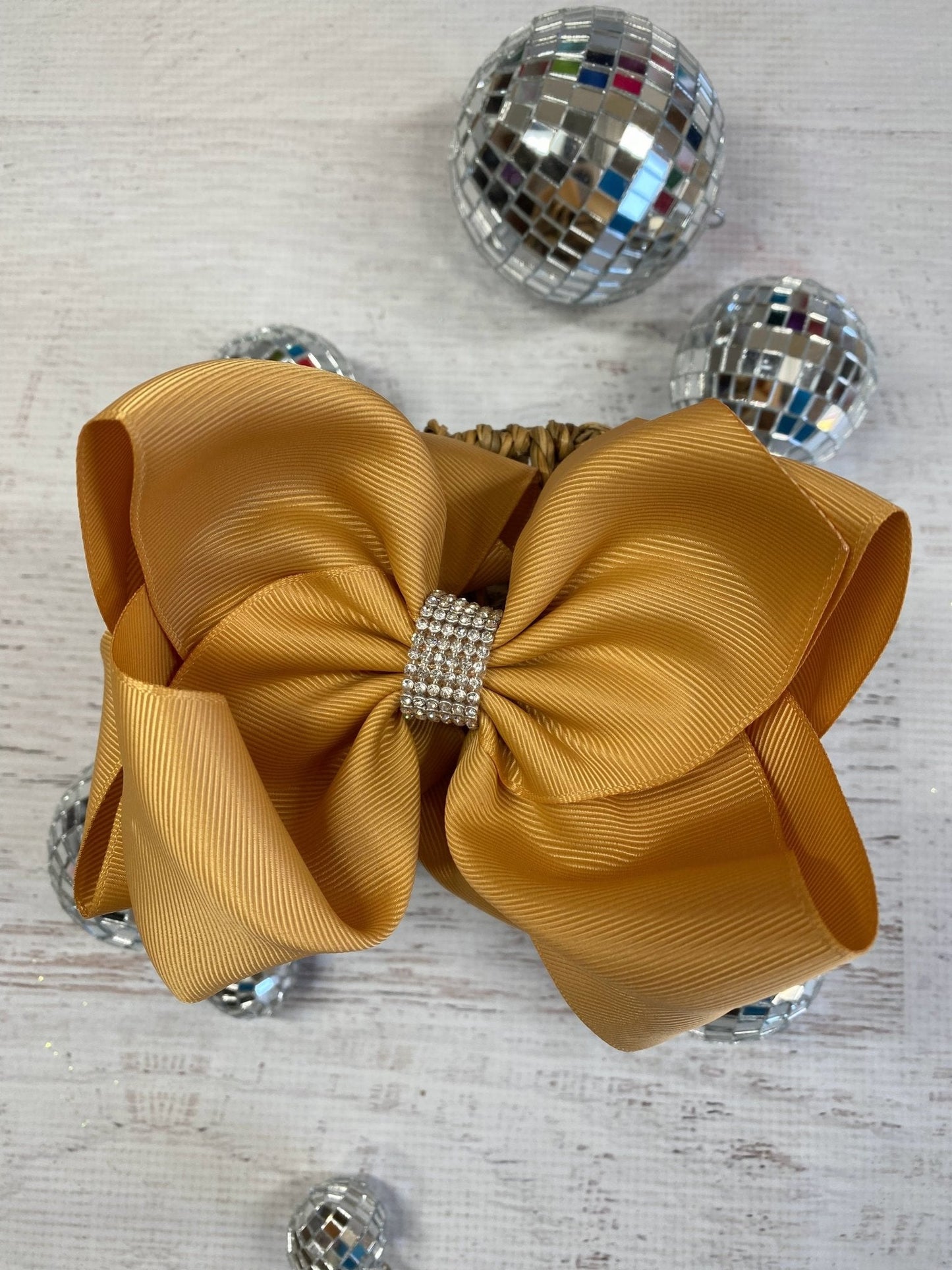 5.5" Oversize Rhinestone Center Knot Hair Bow | Alligator or French Clip