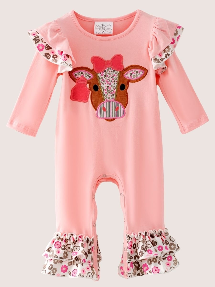 Pretty in Pink Cow Girls Infant Romper