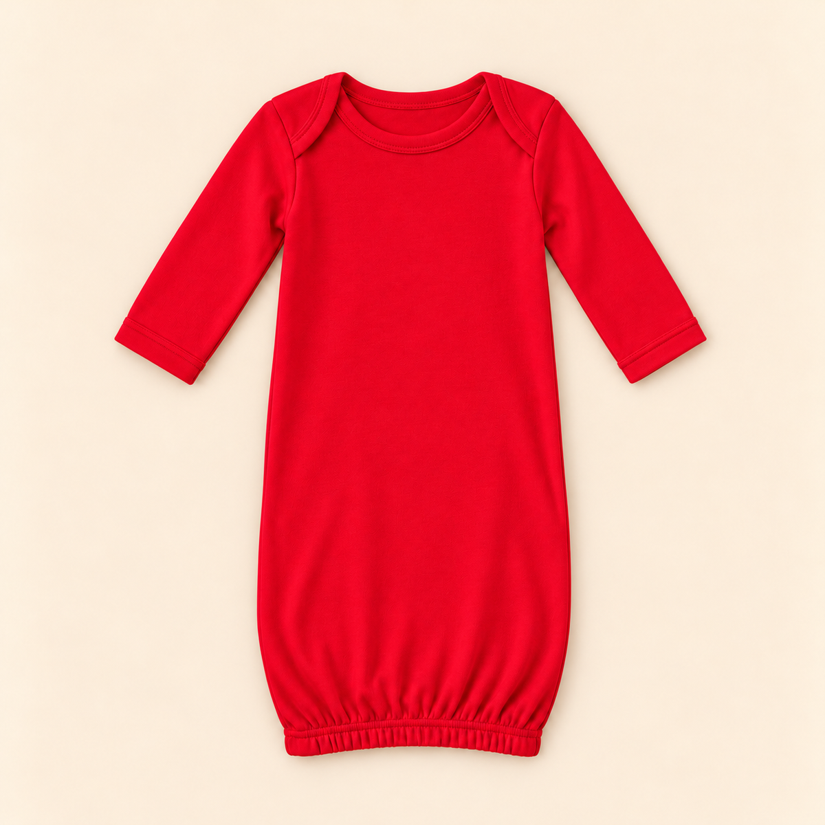 Unisex Long Sleeve Baby Gown – Cotton Blank | 8 Colors | Side Zipper | Embroidery & Monogram Ready