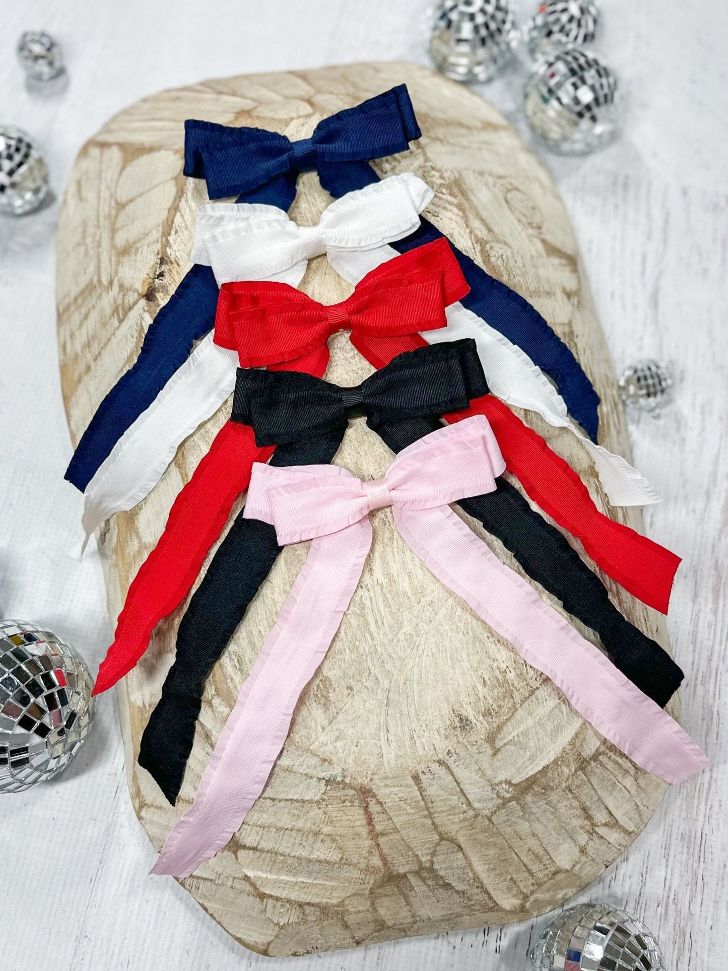 Ruffle Edge Ribbon Hair Bow | Alligator Clip
