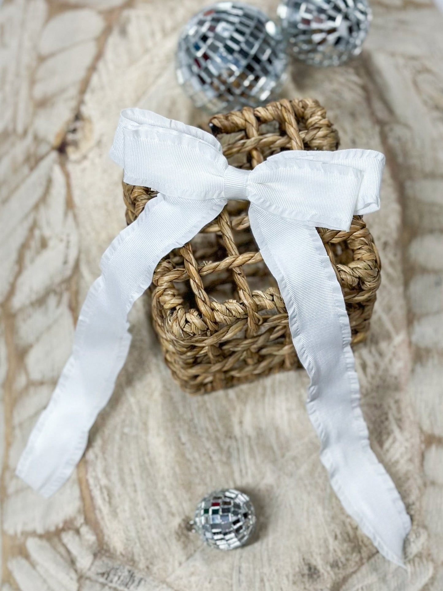 Ruffle Edge Ribbon Hair Bow | Alligator Clip