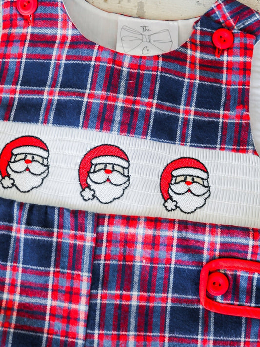 Santa Trio Plaid Infant Boys Onesie