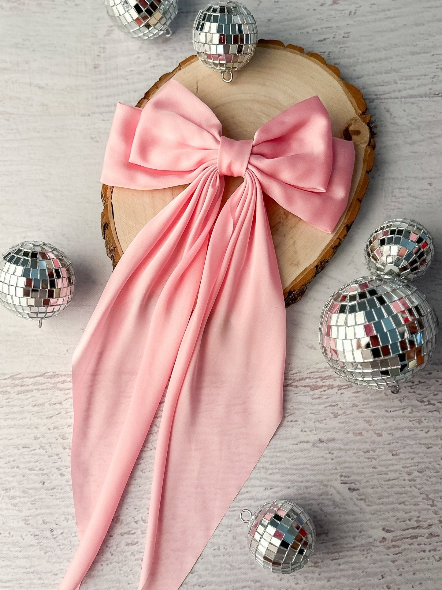 Satin Coquette Bows - French Clip - 8"