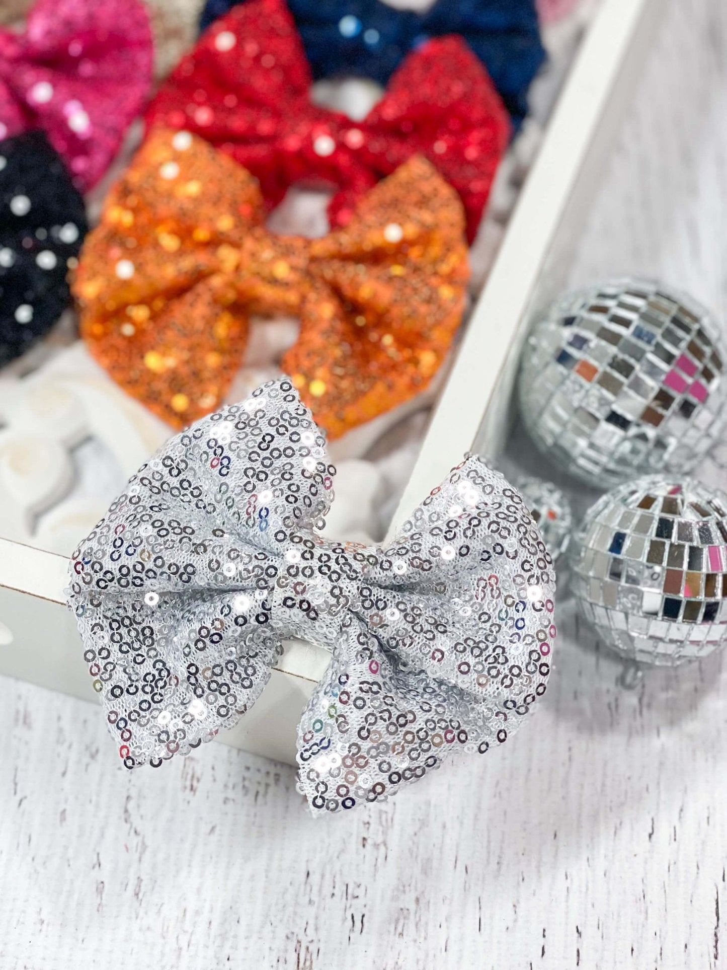 4" Sequin Hair Bow | Alligator Clip