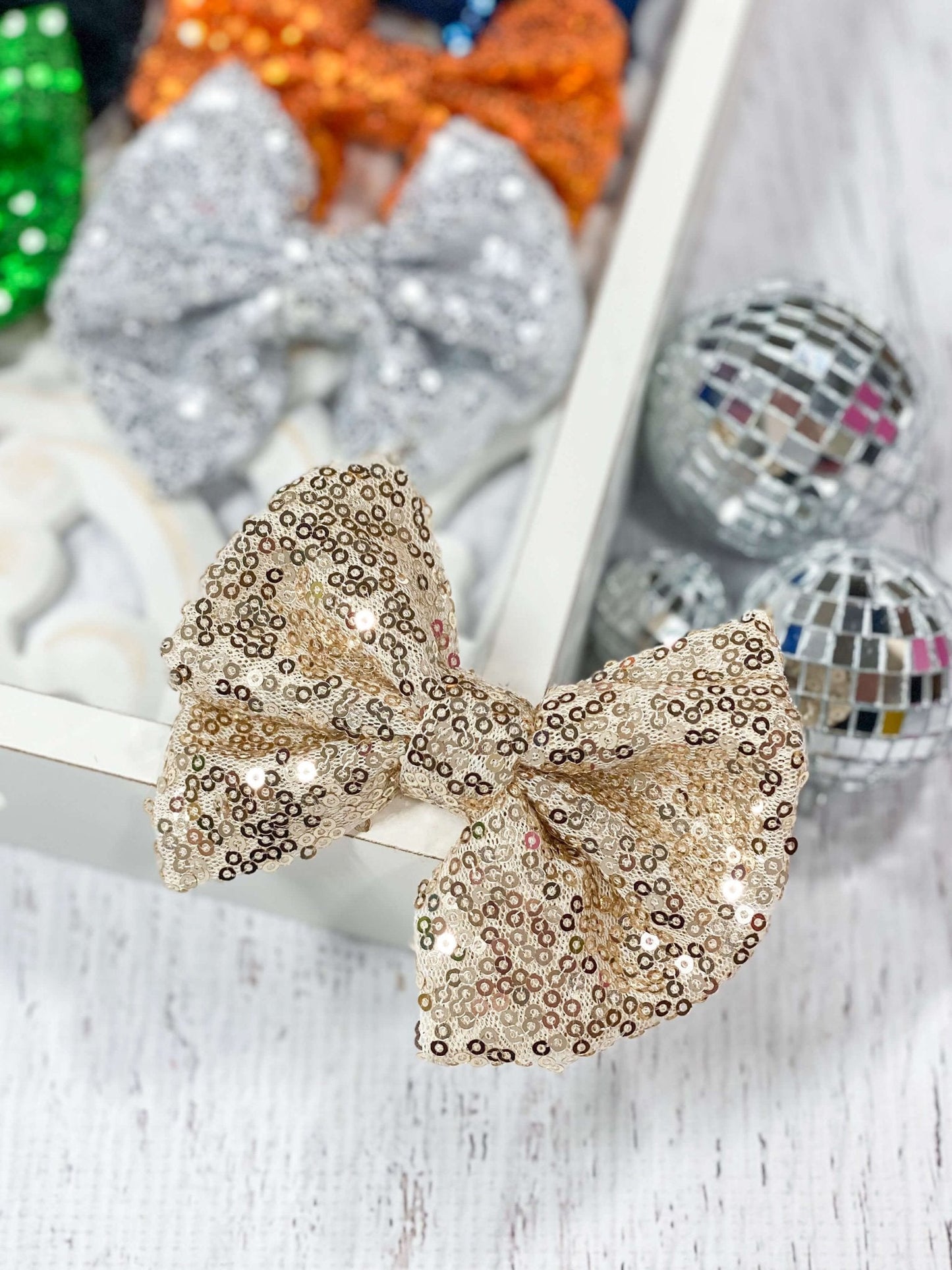 4" Sequin Hair Bow | Alligator Clip