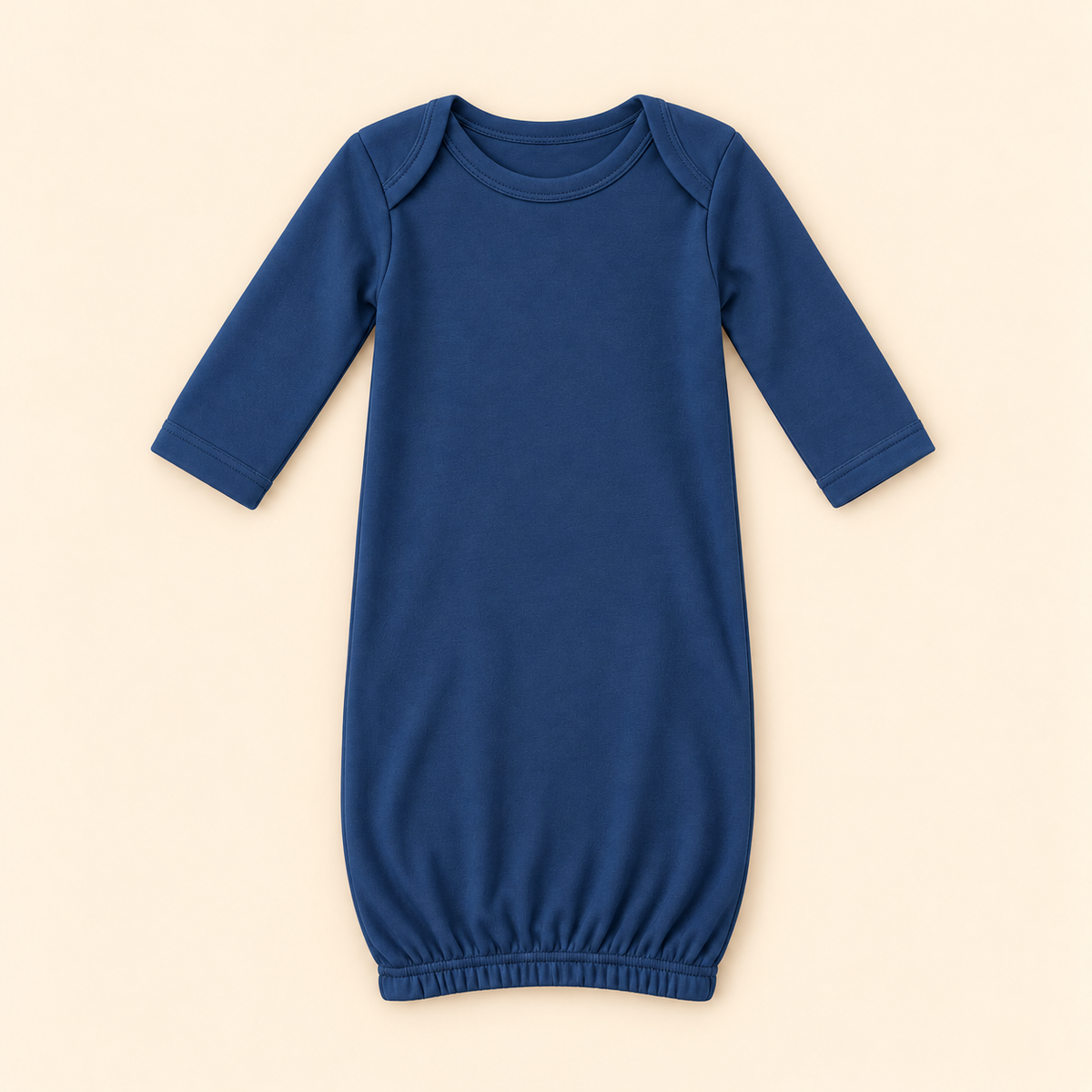 Unisex Long Sleeve Baby Gown – Cotton Blank | 8 Colors | Side Zipper | Embroidery & Monogram Ready