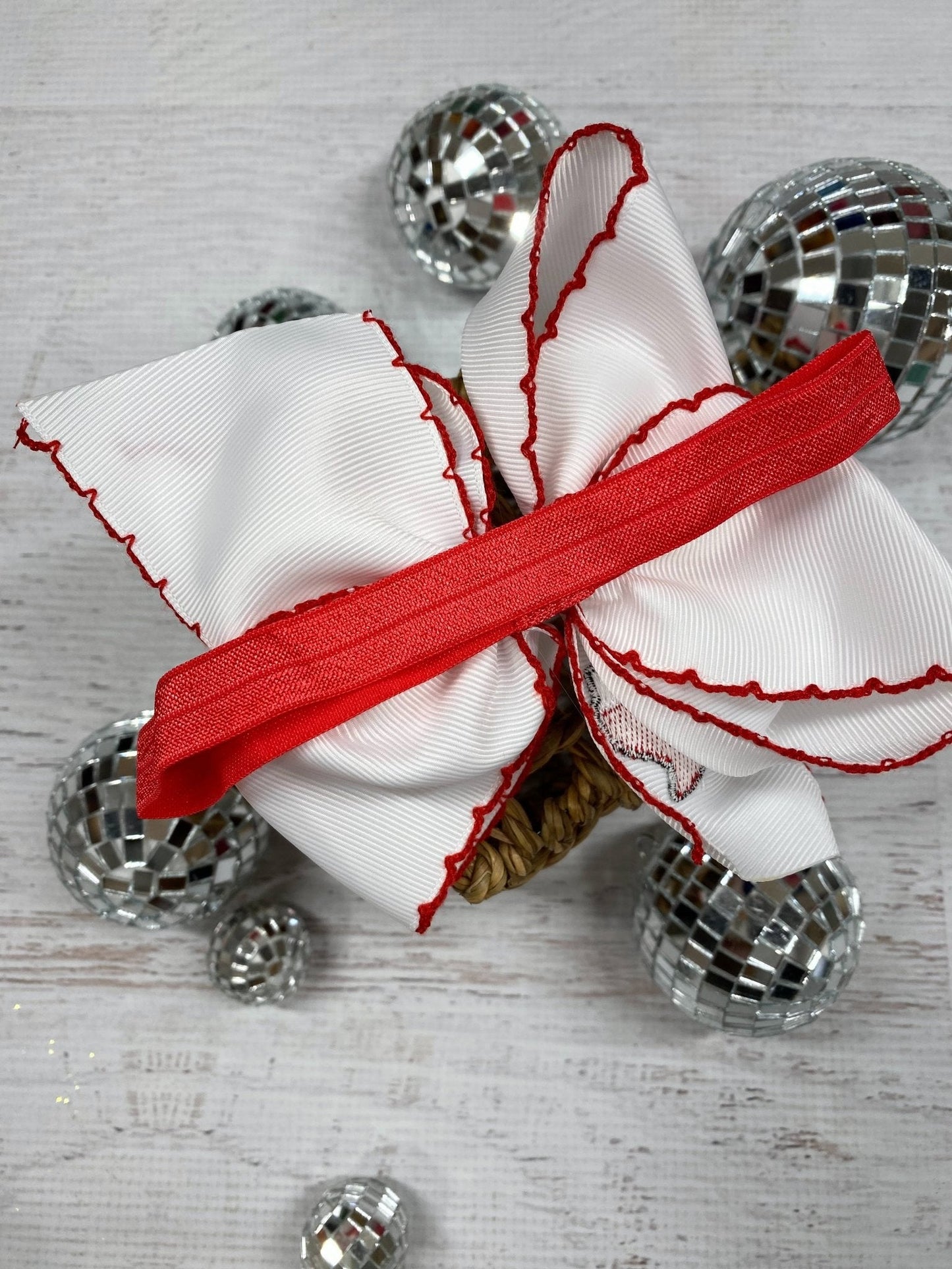 Texas Flag Moonstitch Hair Bow | Clip or Headband