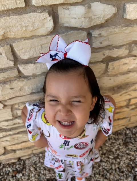Texas Flag Moonstitch Hair Bow | Clip or Headband