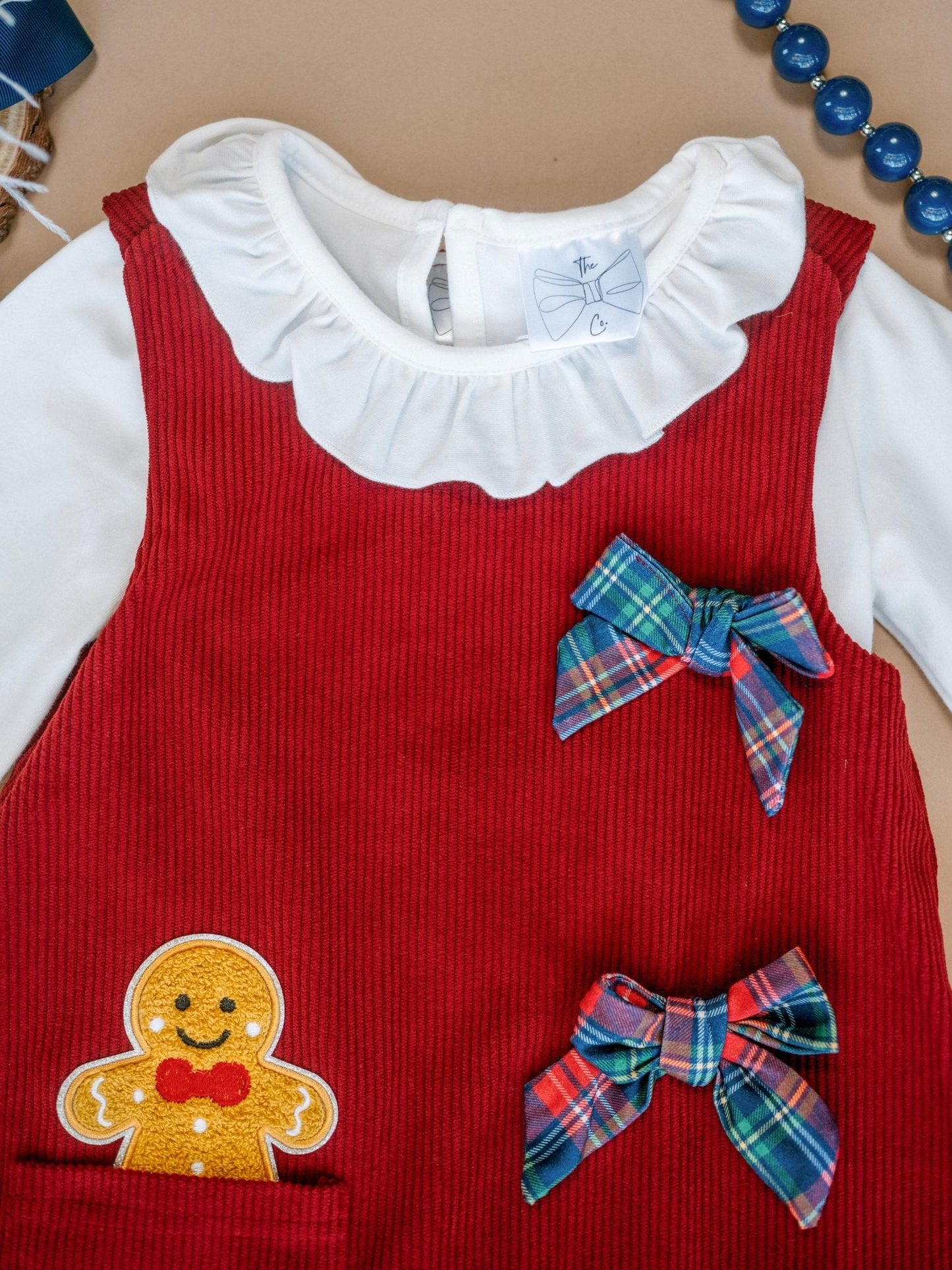 Timeless Gingerbread & Bows Maroon Dress
