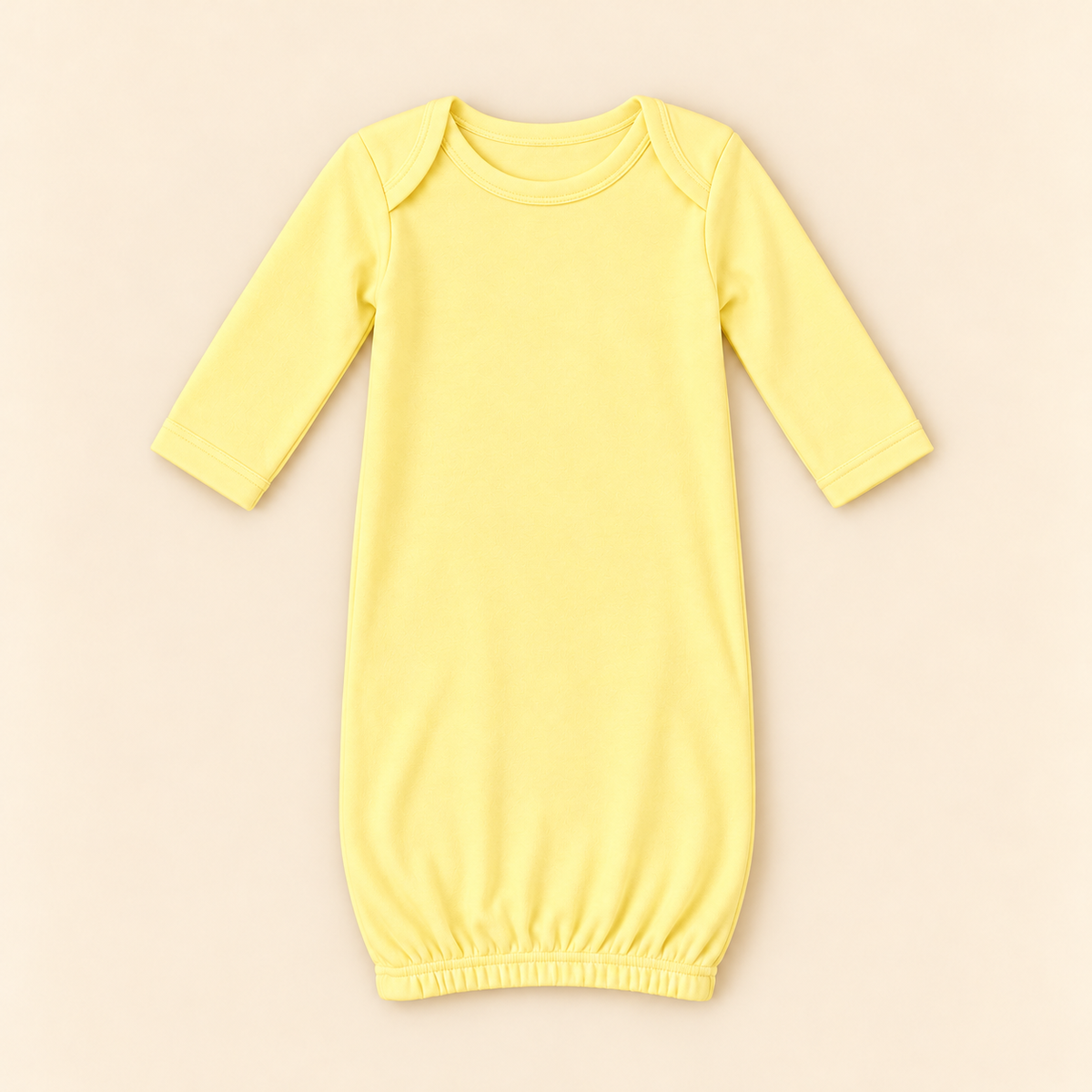 Unisex Long Sleeve Baby Gown – Cotton Blank | 8 Colors | Side Zipper | Embroidery & Monogram Ready